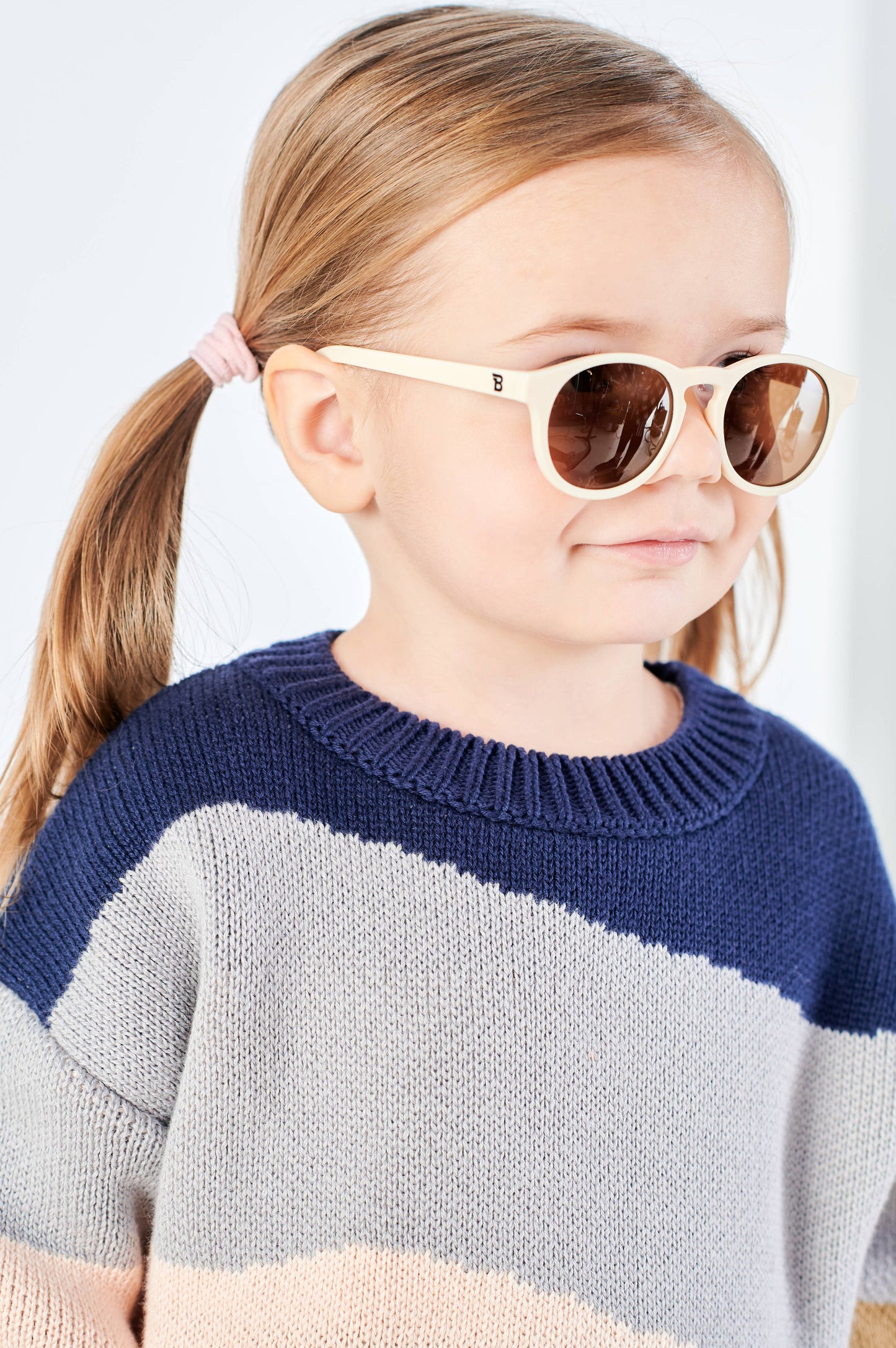 Baby & Kids Sweet Cream Keyhole Sunglasses with Amber Lens: Ages 0-2