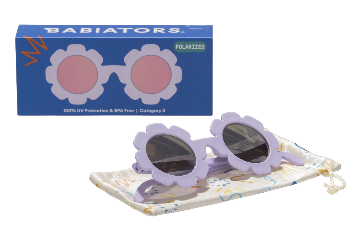 Iris Polarized Flower Sunglasses with Mirrored Lens: Ages 3-5+