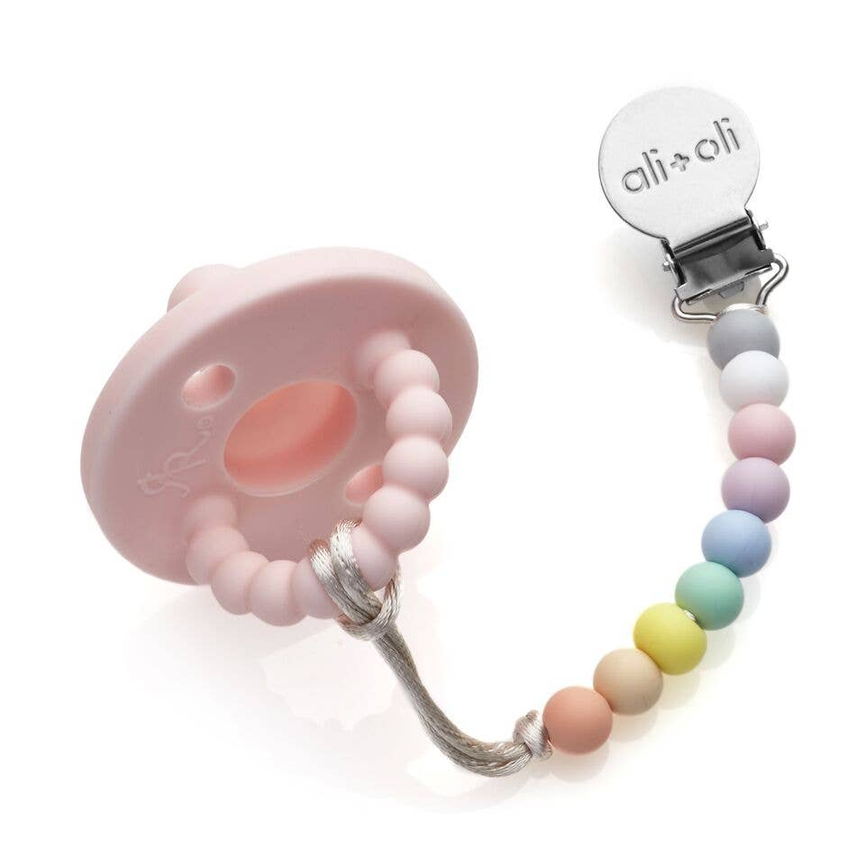 Ali+Oli Silicone Pacifier Clip (Multi-Pastel)