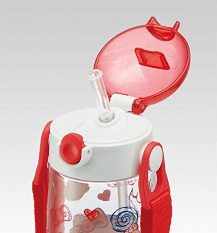 Skater kids water bottle with straw 480ml (hello kitty)