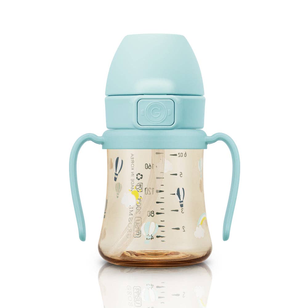 Grosmimi PPSU Straw Cup with Flip Top - 6oz (200ml): Air Balloon