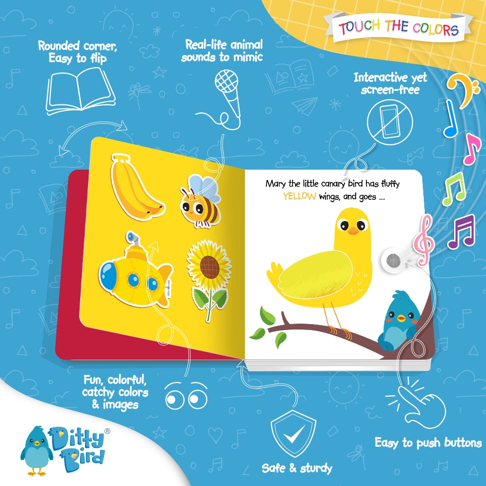 Ditty Bird First Sensory Book -Montessori- Touch the Colors