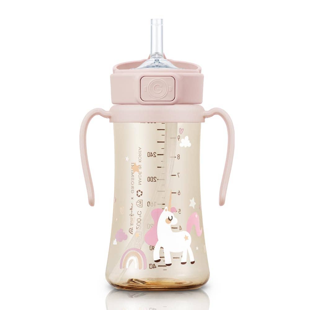 Grosmimi PPSU Straw Cup with Flip Top - 10oz (300ml) Stage 2 Straw: Air Balloon