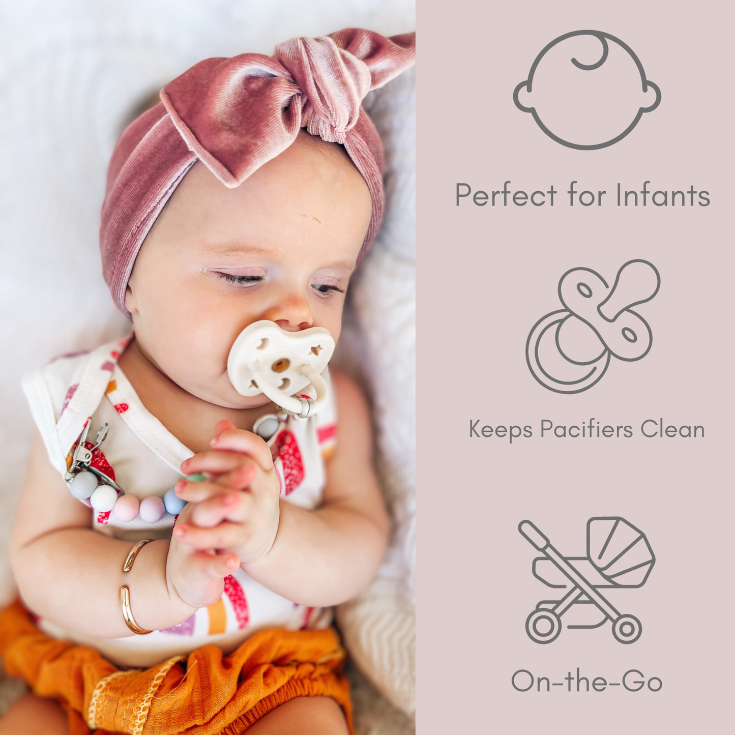Ali+Oli Silicone Pacifier Clip (Multi-Pastel)