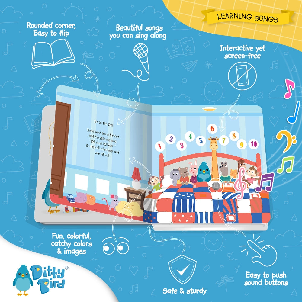 Ditty Bird Baby Sound Book-learning Songs-ABC baby book