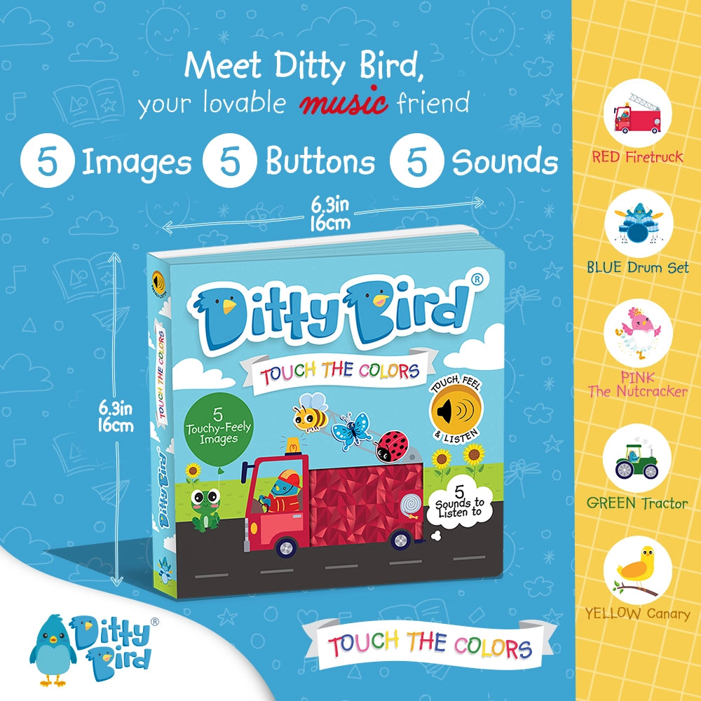 Ditty Bird First Sensory Book -Montessori- Touch the Colors