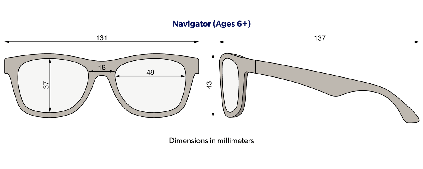Babiators Blue Light Glasses Navigator: Black Ops Black / Ages 3-5