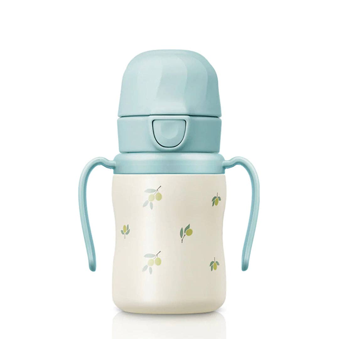 Grosmimi Stainless Steel Straw Cup with Flip Top - 6oz (200ml): Cherry_Peach