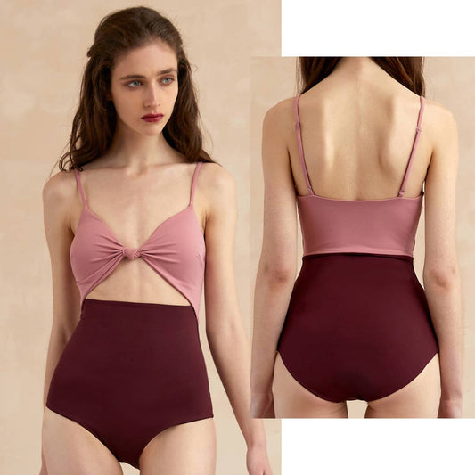 EVERLY Open-front One Piece Swimsuit: S