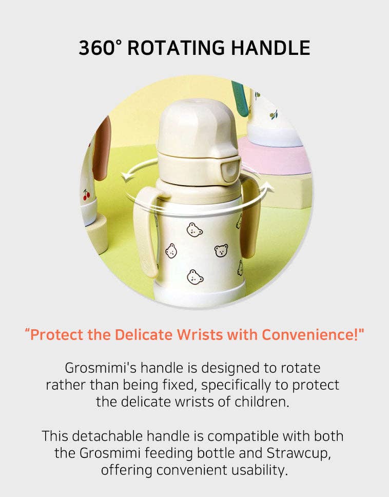 Grosmimi Stainless Steel Straw Cup with Flip Top - 6oz (200ml): Cherry_Peach