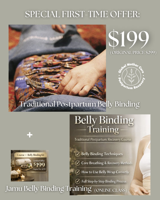 Limited Promotion Tradional belly binding wrap with 30 minute online wrap and recovery coaching session