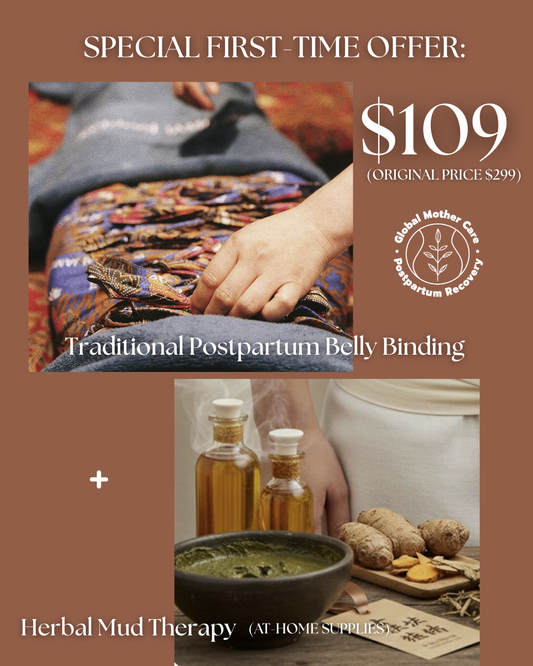 Tradional Belly binding wrap with herbal mud set（combo）