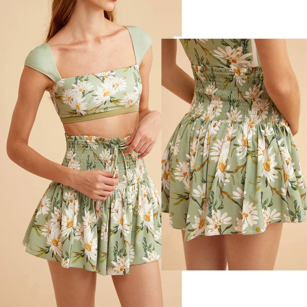 VIOLET Shirred Skort: M