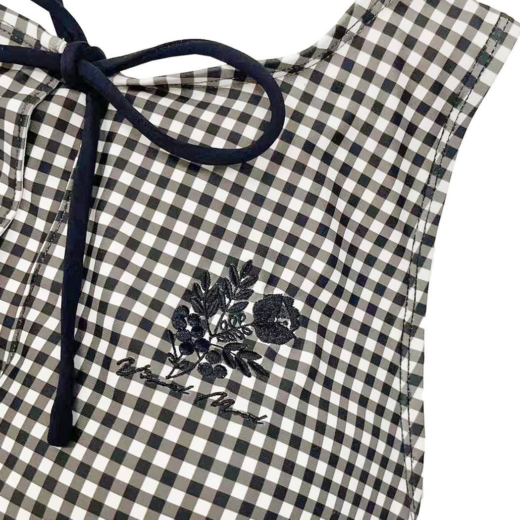 EMILY Plaid Cut-Out One Piece Swimsuit: S