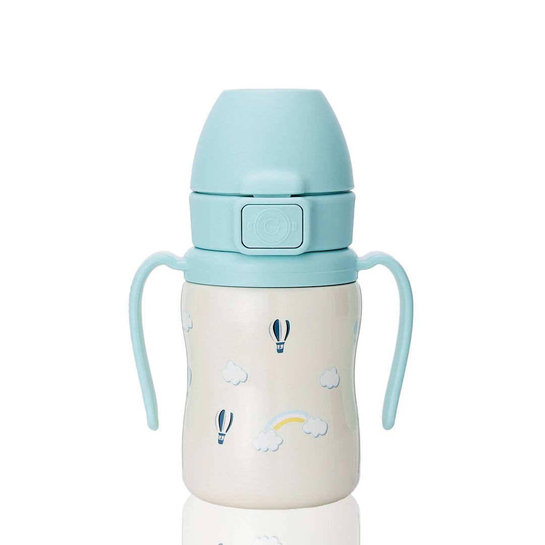 Grosmimi Stainless Steel Straw Cup with Flip Top - 6oz (200ml): Cherry_Peach